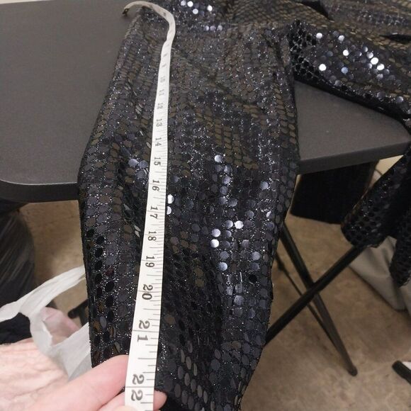 Vtg Monaliza blazer Womens 2X black sequined notch collar single button Flashy - Picture 5 of 6